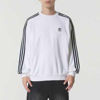 Adidas阿迪三叶草男装秋季新款休闲套头衫舒适圆领卫衣KD1834