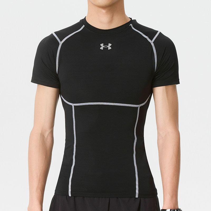 UA安德玛半截袖HeatGear Elite男子健身运动紧身衣短袖t恤60153