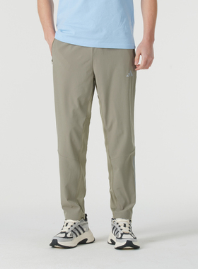 阿迪达斯速干长裤男裤夏季新款军绿色跑步运动裤薄款休闲裤IW5908