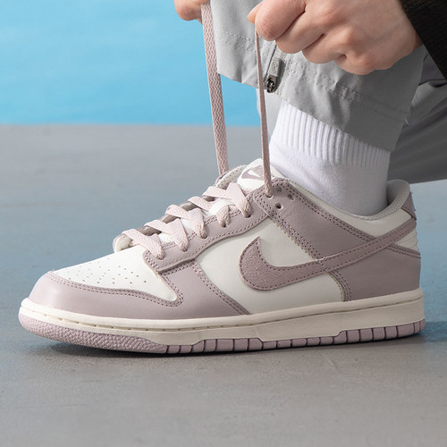 耐克NIKE Dunk Low女款白粉复古舒适休闲鞋训练板鞋 FB9109
