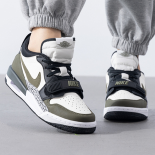 Nike耐克女鞋官方正品AJ312橄榄绿低帮休闲鞋复古缓震篮球运动鞋