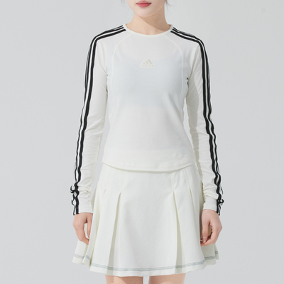阿迪达斯正品长袖女装新款户外运动休闲收腰修身运动服JW4643