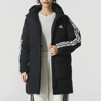Adidas阿迪达斯羽绒服中长款女官方正品2025冬季新款保暖羽绒外套