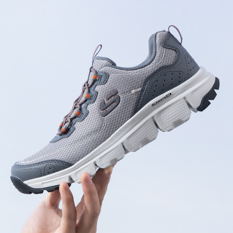 斯凯奇男鞋休闲鞋户外徒步鞋后跟提拉易穿脱网布透气耐磨户外鞋