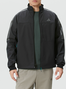 阿迪达斯男装梭织夹克外套2026新款春季户外训练休闲运动服KR0932