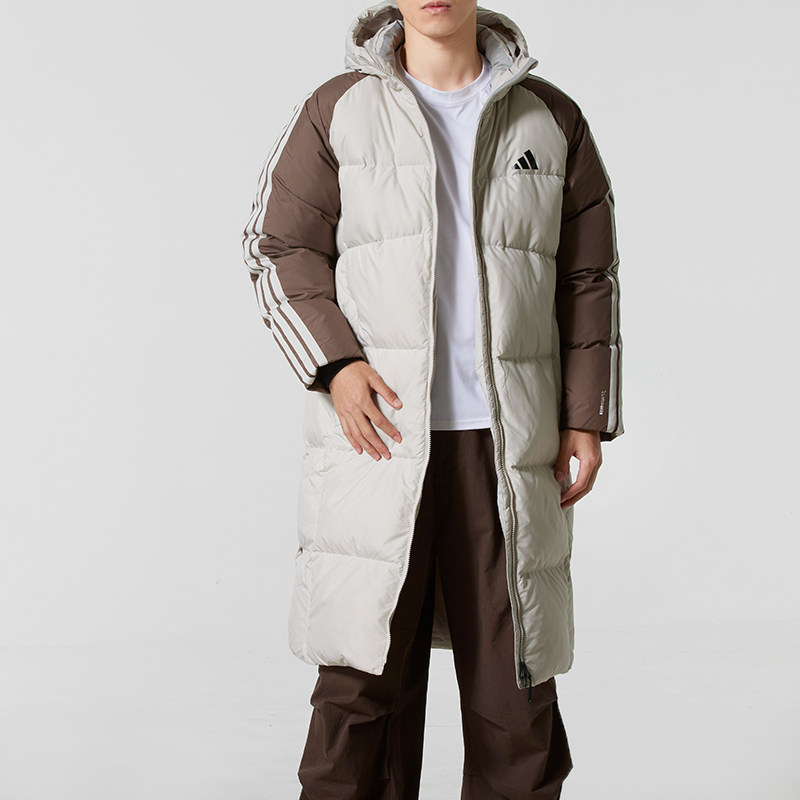 阿迪达斯 （adidas）长款羽绒服男 2025秋冬新品连帽保暖舒适抗风