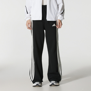 adidas阿迪达斯黑色直筒裤女裤2025秋新款宽松运动裤休闲裤KC0046