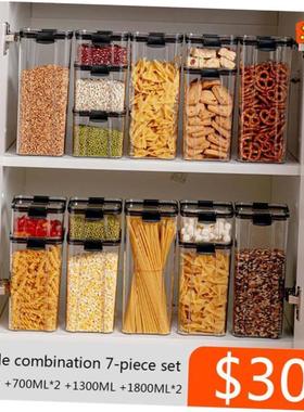 460~1800ml Stackable Storage Box Transparent Kitchen Contain