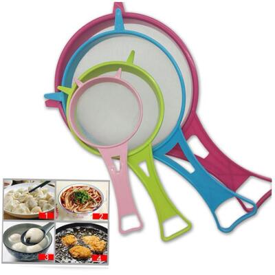 New 4Pcs Plastic Fine Mesh Filter Colander Soy Milk Sieve Fl