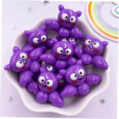 10pcs Colorful Resin Big Pumpkin Ghost Skull Flatback