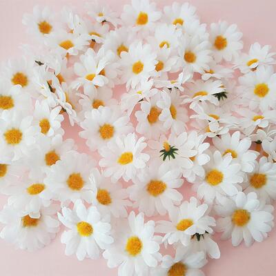 50pcs Artificial Sunflower Flowers Faux Daisy Flower Head We