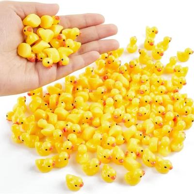 100Pcs/set Mini Resin Ducks Tiny Duck Miniature