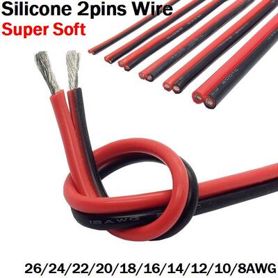 Copper Wire Silicone Rubber Cable Super Soft 8 10 12 14 16 1
