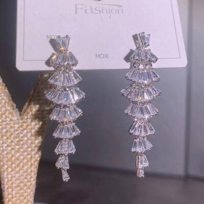 Luxury Geometric Dangle Drop Earrings for Women Wedding