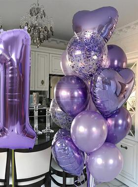 12pcs boy Girl Birthday Balloons 40inch Purple Number baloon