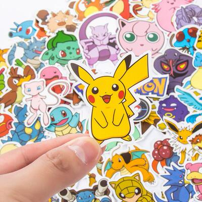 100Pcs Pokemon Stickers Kawaii Pikachu Skateboard Bicycle