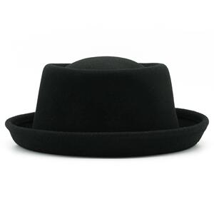 100% Wool Felt Pork Pie Hat Women Men Fedora Curved Brim Cru