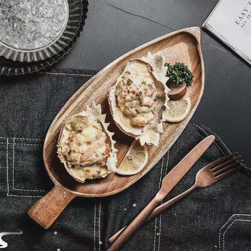 Sushi Plate Snack Fruit Tray Japanese Style Handmade Wooden