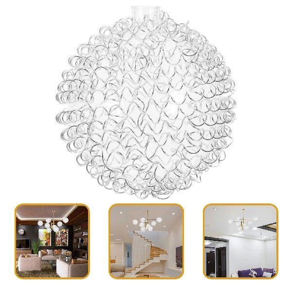 Glass Lampshade Light Covers Seeded Wire Cage Hanging