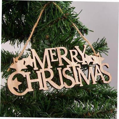 Christmas Pendant Wooden letter tag Christmas Tree Ornament
