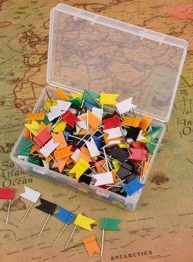 100pcs Mixed Color Flag Push Pins Nail Thumb Tack Map Drawin