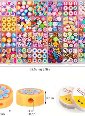 1 Box 28 Styles Cute Polymer Clay Beads Bracelet Necklace Ma