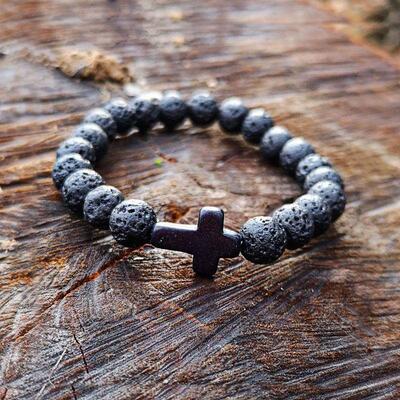 Natural Stone Bracelets Cross Men Women Chain Jewelry Gifts