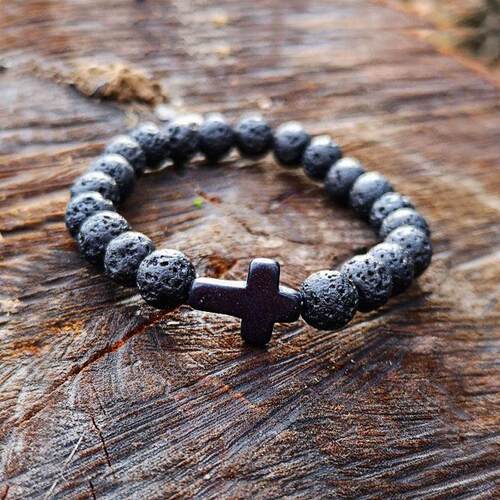 Natural Stone Bracelets Cross Men Women Chain Jewelry Gifts