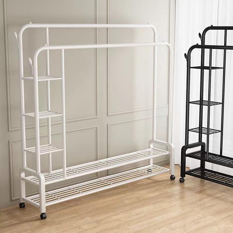 Double Rods Clothes Rack,Clothing Rack Hanging Wardrobe Rack - 实物图