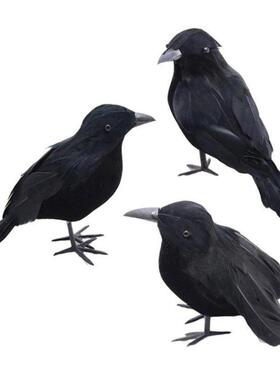 Halloween Black Crow Animal Model Raven Prop Decorations