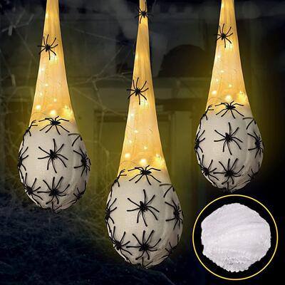 Halloween glow spider egg bag patio hanging decorations 挂饰