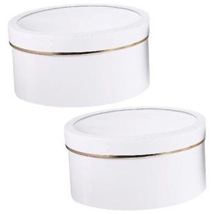 2 Pcs Round Gift Package with Window-Type Holes Shipping