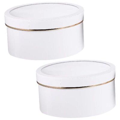 2 Pcs Round Gift Package with Window-Type Holes Shipping