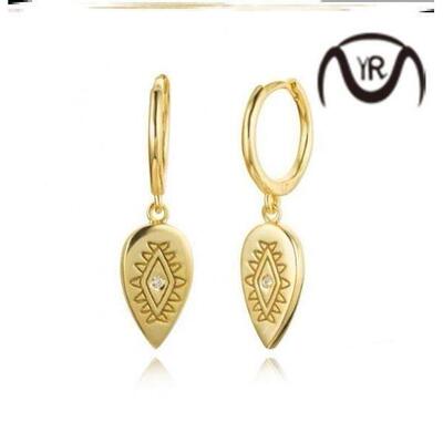 Sterling Silver Earrings For Women Gold Evil Eye Earring耳环