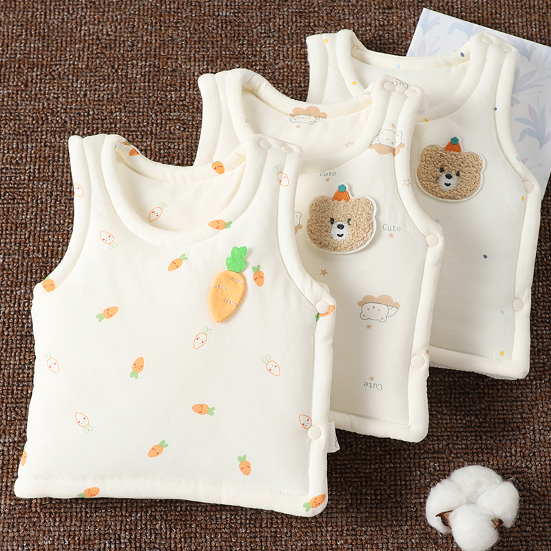 新生儿侧开保暖马甲夹棉加厚