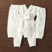 子秋冬季 宝宝薄棉秋裤 按扣腰开裆裤 新生儿保暖裤 初生婴幼儿打底裤