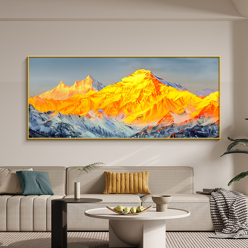 现代简约日照金山挂画高级感客厅沙发背景墙画大气办公室装饰壁画