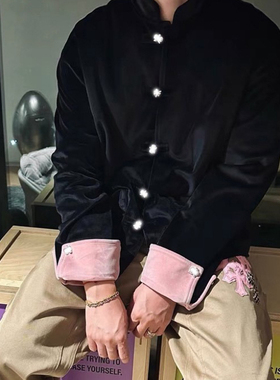 原样开发 王子异同款GL丝绒撞色新中式夹克中国风唐装男女外套潮