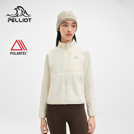 伯希和户外抓绒衣女Polartec200轻暖立领运动服时尚短款休闲外套