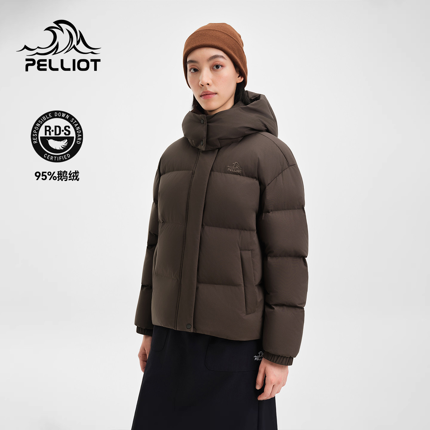 伯希和800蓬羽绒服女秋冬户外防风防泼鹅绒服小个子连帽保暖外套