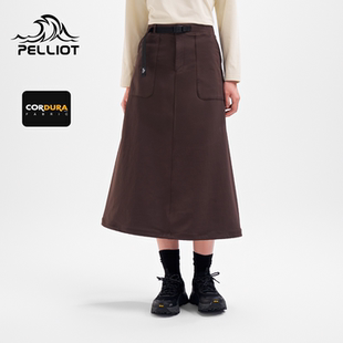 新款 伯希和户外半身裙女秋季 CORDURA大裙摆耐磨运动长裙 山系