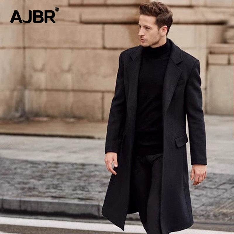 外套中年新款秋冬季男士高级感中长款大衣过膝双面羊绒西装领风衣,男装,毛呢大衣,淘宝优惠券,粉丝福利购,淘宝优惠卷