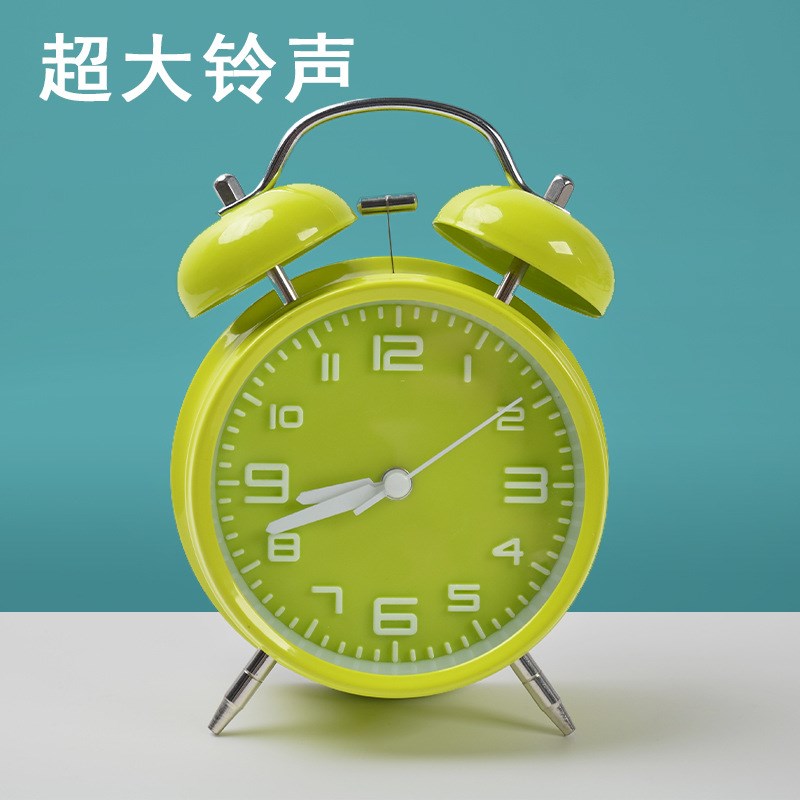 速发创意 童体数字金属打铃钟 静音闹钟 学生儿立灯头带夜床时钟
