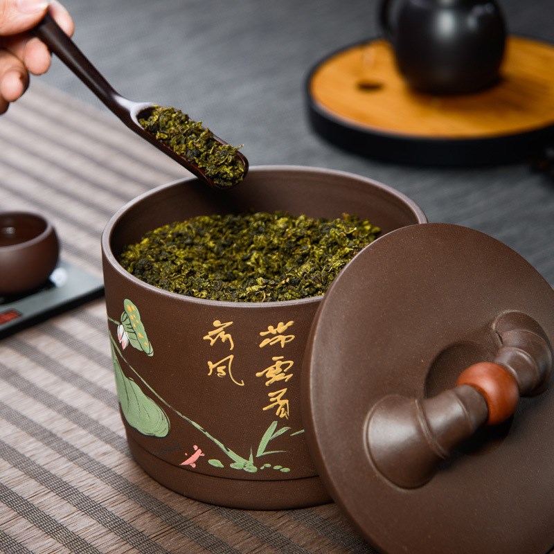 速发A6L宜兴紫砂茶茶罐大号普洱盒茶防潮醒茶罐家用叶叶红储存密