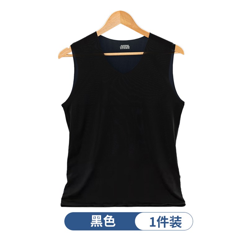 速发无痕背心夏季男士运动大袖弹干马甲男无码T恤速力打底衫