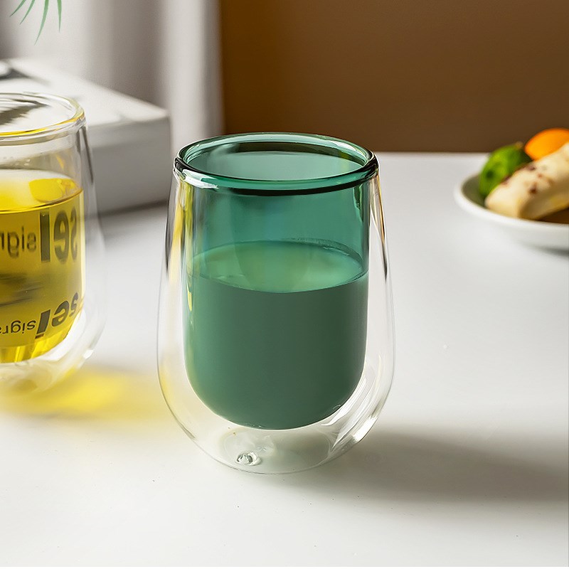 速发高双硅玻璃杯杯层杯子隔热透明硼家用牛奶杯玻璃咖啡杯