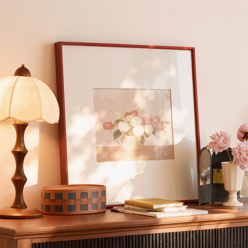 速发玫瑰花装饰画卧室床头画客厅餐厅饭厅玄关柜桌面摆画小幅挂画