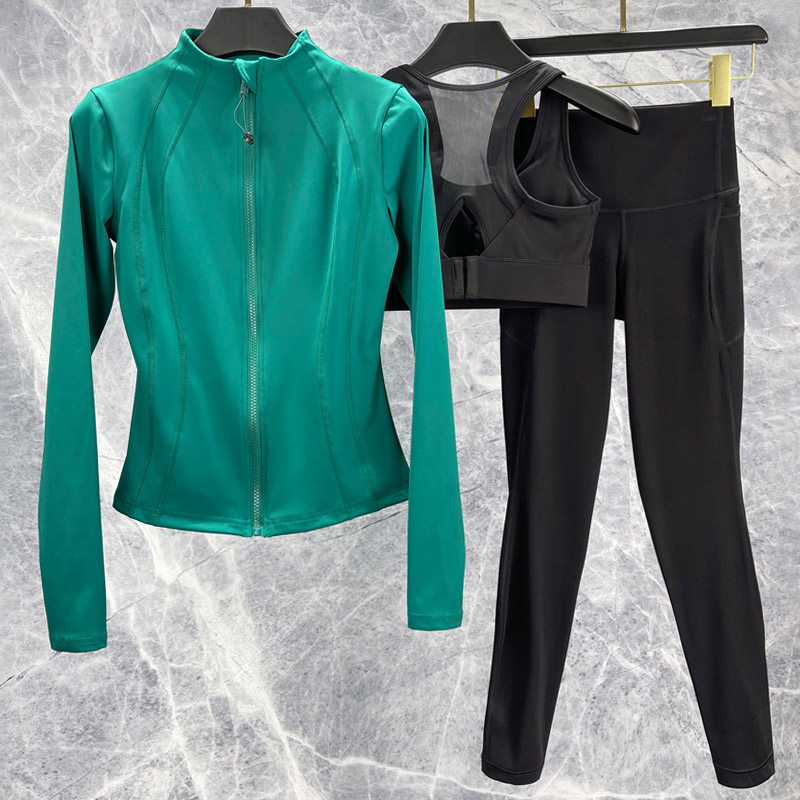 速发跑步训练服外套长袖上衣速干衣高级感瑜套服健身房运动伽装