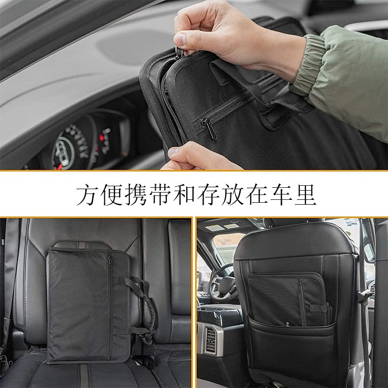 速发车载折叠桌汽车餐电方多盘桌向功能桌桌脑包两用箱包