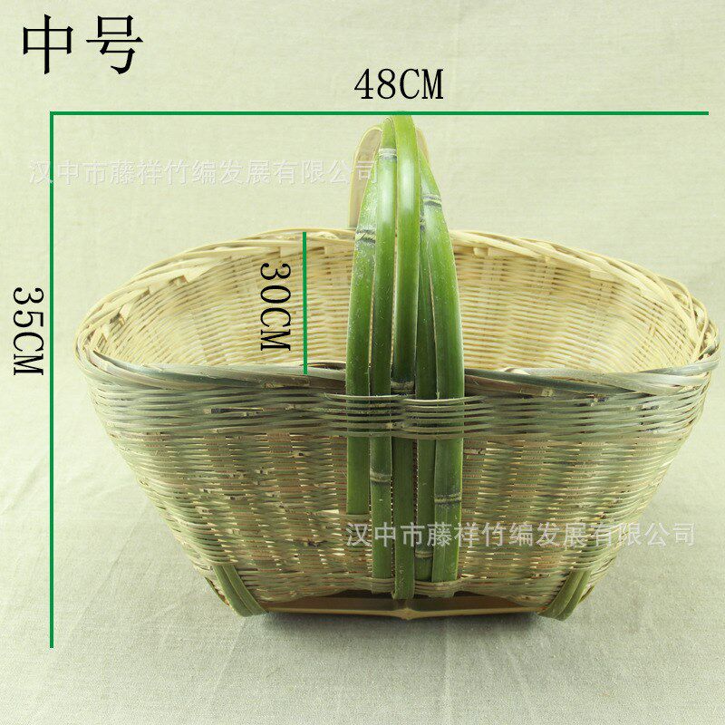 速发竹编大品制号竹筐 杂圾竹箩垃货储物收纳竹筐竹篮子田园竹篓
